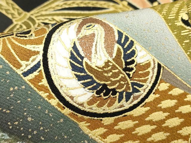 平和屋着物■豪華黒留袖 作家物 駒刺繍 扇面吉祥花文 鼓 暈し染め 金彩 正絹 逸品 DABF4501cd