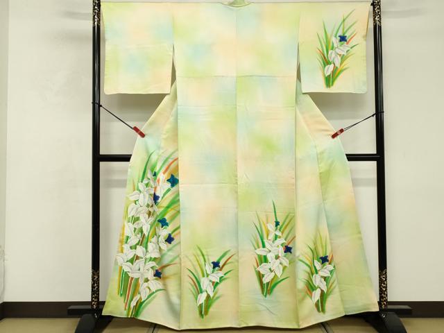 平和屋着物■訪問着 作家物 草花文 暈し染め 正絹 逸品 DABF4503cd