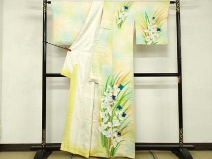 平和屋着物■訪問着 作家物 草花文 暈し染め 正絹 逸品 DABF4503cd