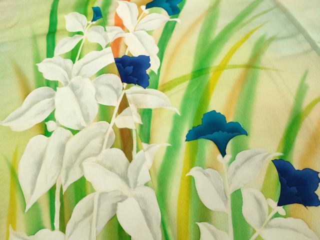 平和屋着物■訪問着 作家物 草花文 暈し染め 正絹 逸品 DABF4503cd