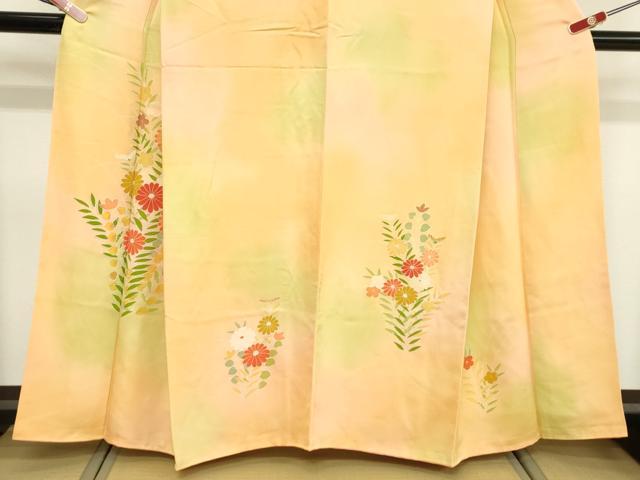 平和屋着物■訪問着　草花文　暈し染め　正絹　逸品　DABF4511cd