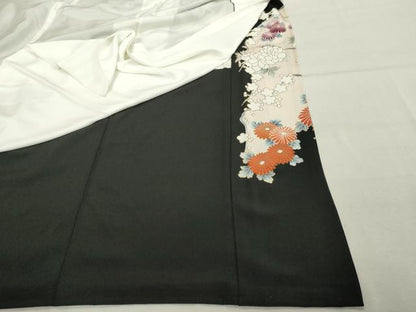 平和屋着物■豪華黒留袖　駒刺繍　尾長鳥花文　金彩　正絹　逸品　DABF4514cd