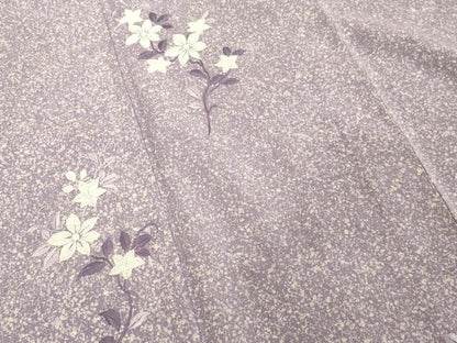 平和屋着物■訪問着　紬地　刺繍　枝花文　たたき染め　正絹　逸品　DABF4516cd