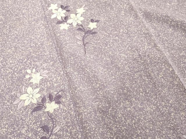 平和屋着物■訪問着　紬地　刺繍　枝花文　たたき染め　正絹　逸品　DABF4516cd