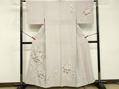 平和屋着物■訪問着　御所車花文　金彩　正絹　逸品　DABF4517cd