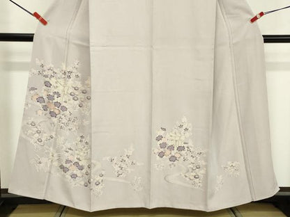 平和屋着物■訪問着　御所車花文　金彩　正絹　逸品　DABF4517cd