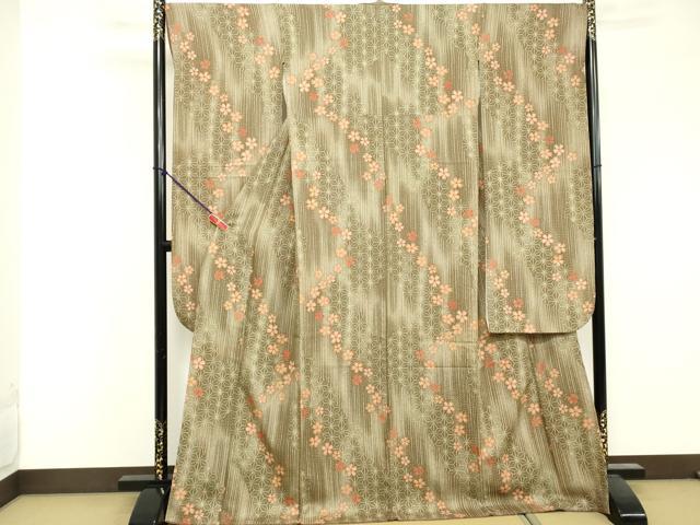 平和屋着物■豪華振袖　麻の葉花文　正絹　逸品　DABF4519cd