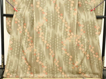 平和屋着物■豪華振袖　麻の葉花文　正絹　逸品　DABF4519cd