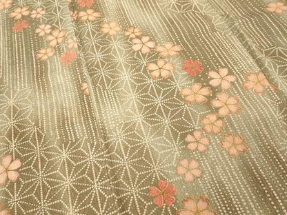 平和屋着物■豪華振袖　麻の葉花文　正絹　逸品　DABF4519cd