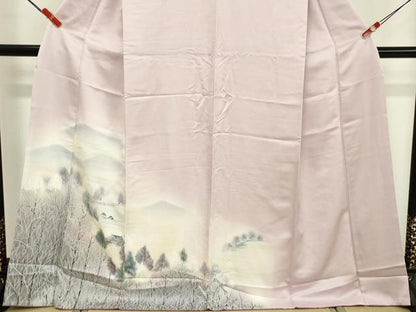 平和屋着物■訪問着　手描き　重ね山風景文　暈し染め　正絹　逸品　DABF4520cd