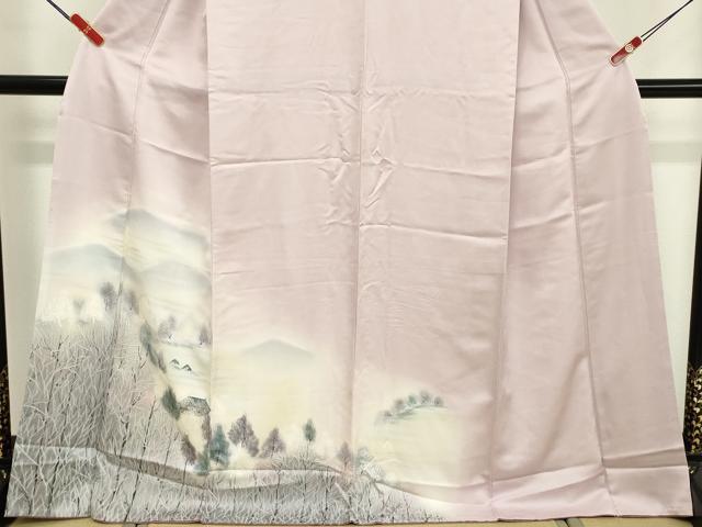 平和屋着物■訪問着　手描き　重ね山風景文　暈し染め　正絹　逸品　DABF4520cd