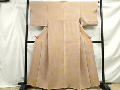 平和屋着物■上質な小紋　霞文　暈し染め　鬼しぼ縮緬　正絹　逸品　DABF4524qa
