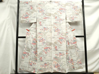 平和屋着物■上質な小紋　花車文　金彩　正絹　逸品　DABF4525qa