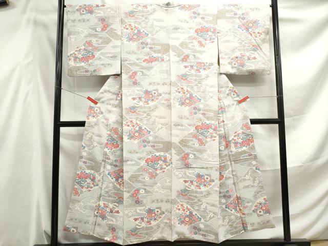 平和屋着物■上質な小紋　花車文　金彩　正絹　逸品　DABF4525qa