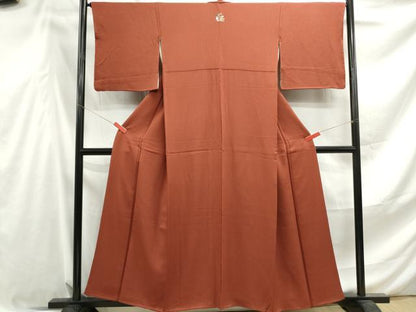 平和屋着物■上質な色無地　雀茶色　正絹　逸品　DABF4530qa