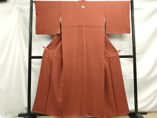 平和屋着物■上質な色無地　雀茶色　正絹　逸品　DABF4530qa