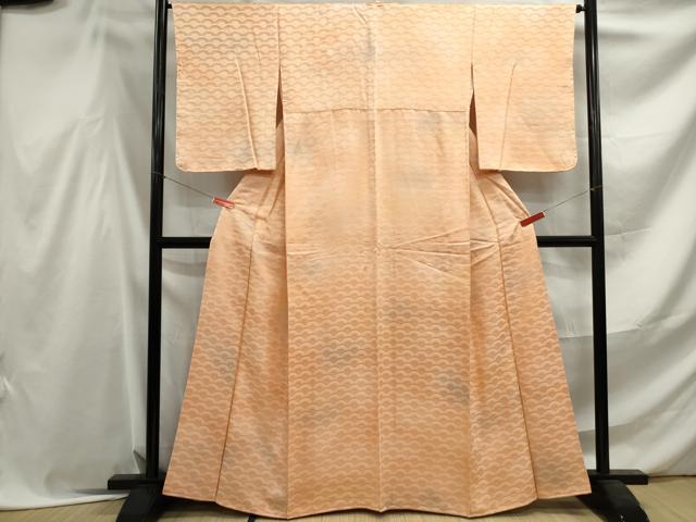 平和屋着物▽上質な小紋　単衣　青海波　正絹　逸品　AAAU8539fy 平和屋着物▽上質な小紋 単衣 絞り 青海波 正絹 逸品 CABF7739th