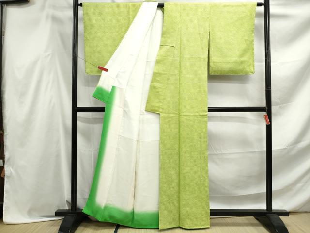 平和屋着物■大変加工の良い総絞り小紋　鹿の子文　正絹　逸品　DABF4547qa