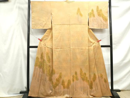 平和屋着物■訪問着　手描き　樹林文　暈し染め　正絹　逸品　DABF4555qa