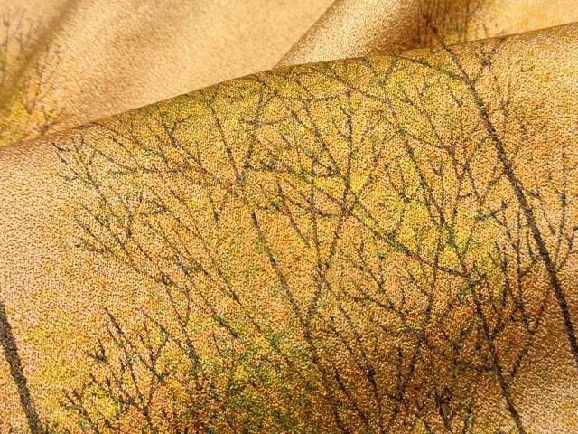 平和屋着物■訪問着　手描き　樹林文　暈し染め　正絹　逸品　DABF4555qa