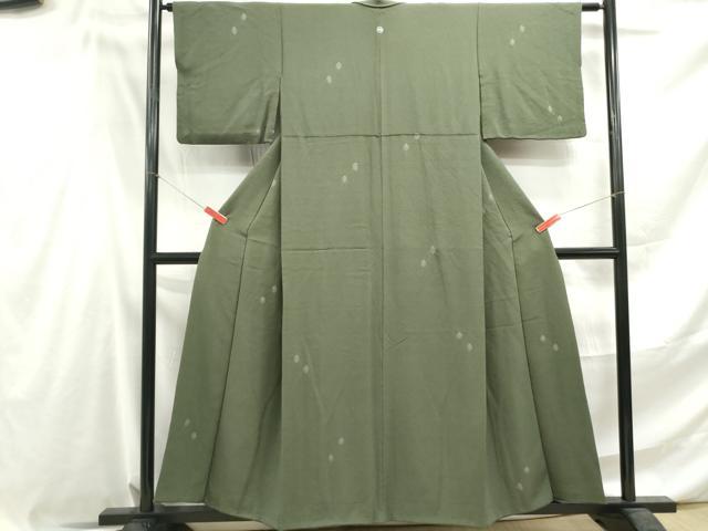 平和屋着物■上質な小紋　絞り　霞文　鬼しぼ縮緬　正絹　逸品　DABF4556qa
