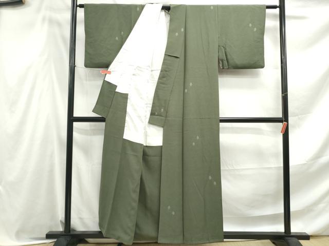 平和屋着物■上質な小紋　絞り　霞文　鬼しぼ縮緬　正絹　逸品　DABF4556qa