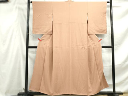平和屋着物■上質な色無地　ときがら茶色　正絹　逸品　DABF4558qa