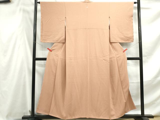 平和屋着物■上質な色無地　ときがら茶色　正絹　逸品　DABF4558qa