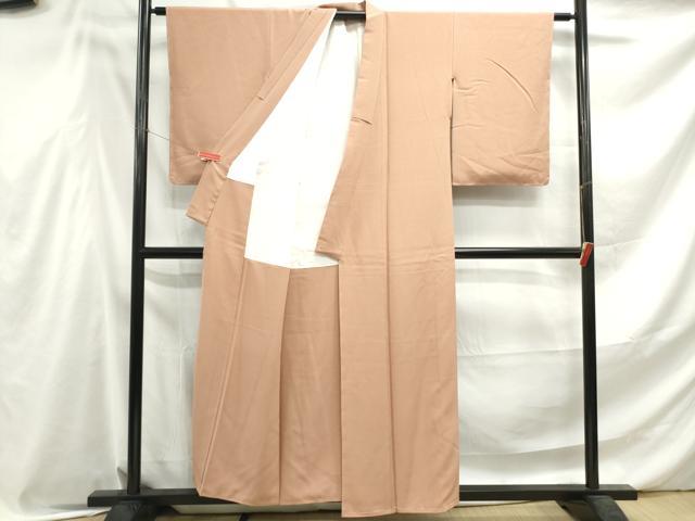 平和屋着物■上質な色無地　ときがら茶色　正絹　逸品　DABF4558qa