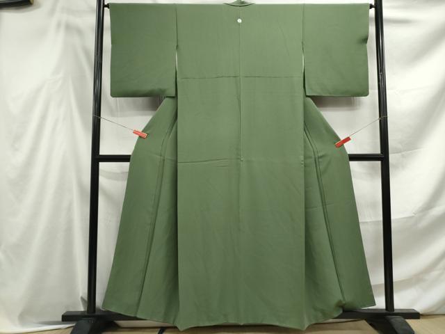 平和屋着物■上質な色無地　柳染色　正絹　逸品　DABF4559qa