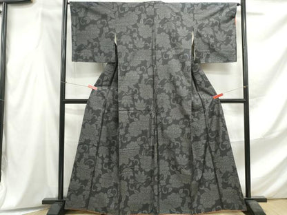 平和屋着物■本場大島紬　唐草花文　正絹　逸品　DABF4562qa