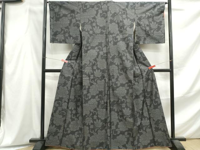 平和屋着物■本場大島紬　唐草花文　正絹　逸品　DABF4562qa