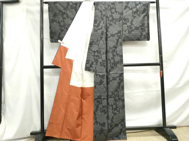 平和屋着物■本場大島紬　唐草花文　正絹　逸品　DABF4562qa