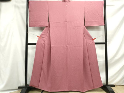 平和屋着物■上質な色無地　退紅色　正絹　逸品　DABF4576qa