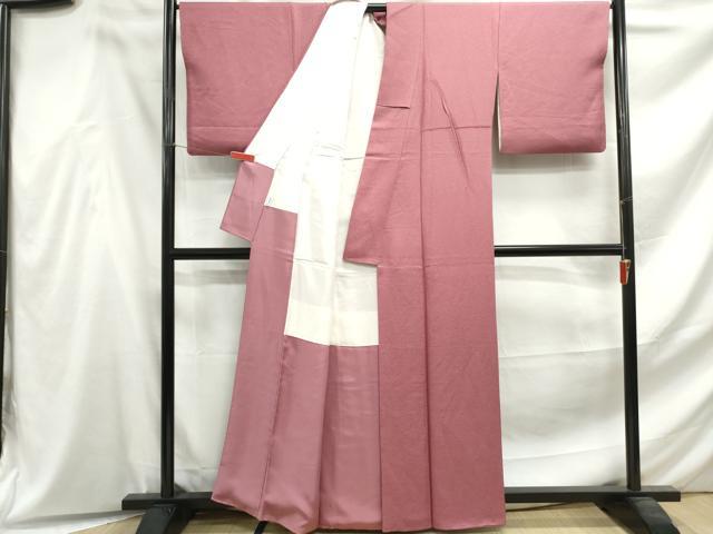 平和屋着物■上質な色無地　退紅色　正絹　逸品　DABF4576qa