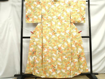 平和屋着物■上質な小紋　枝梅扇面尽くし　正絹　逸品　DABF4578qa
