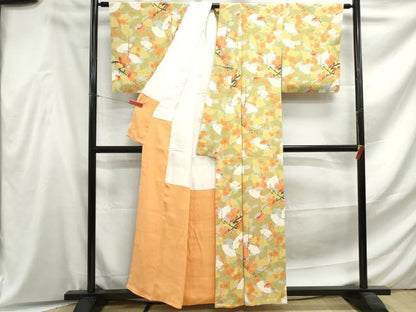 平和屋着物■上質な小紋　枝梅扇面尽くし　正絹　逸品　DABF4578qa