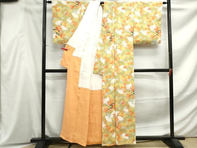 平和屋着物■上質な小紋　枝梅扇面尽くし　正絹　逸品　DABF4578qa