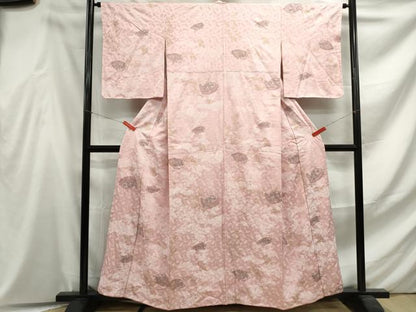 平和屋着物■上質な小紋　重ね地紙花文　金彩　正絹　逸品　DABF4584qa
