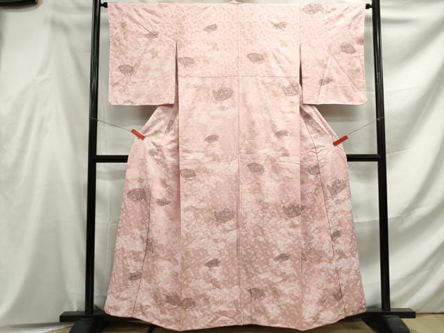 平和屋着物■上質な小紋　重ね地紙花文　金彩　正絹　逸品　DABF4584qa