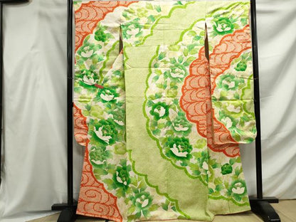 平和屋着物■豪華振袖　駒刺繍　絞り　枝花文　金彩　正絹　逸品　DABF4593qa