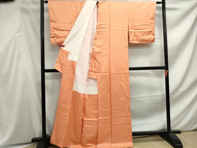 平和屋着物■上質な色無地 網目地紋 蘇比色 正絹 逸品 未使用 DABF4594qa
