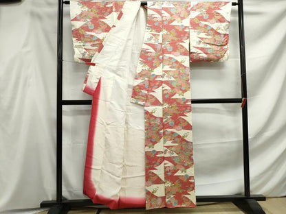 平和屋着物■上質な小紋　花車文　正絹　逸品　DABF4595qa