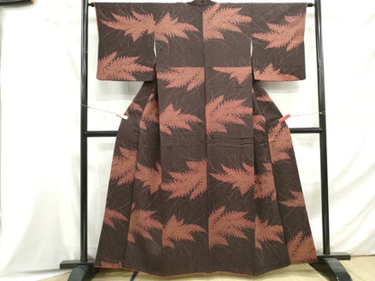平和屋着物■上質な小紋 枝葉文 正絹 逸品 DABF4597qa