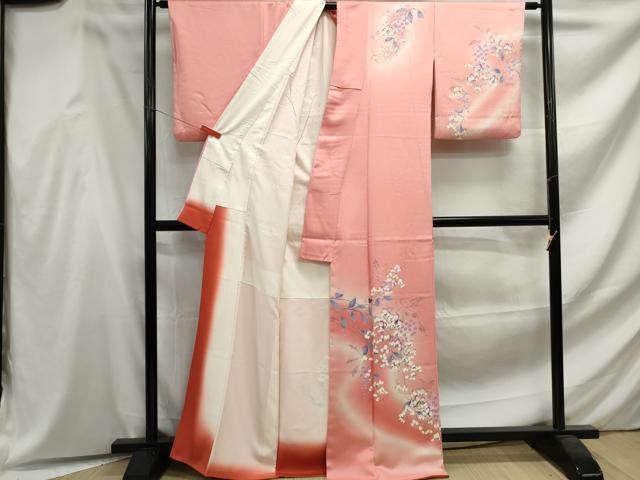 平和屋着物■訪問着　枝花文　暈し染め　正絹　逸品　DABF4602qa