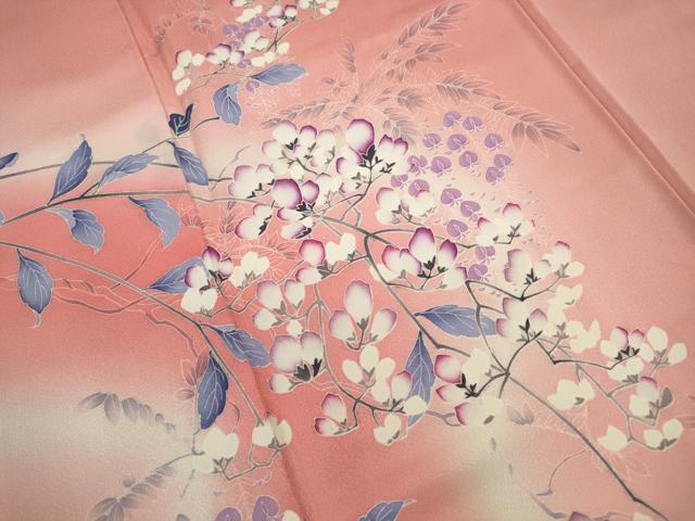 平和屋着物■訪問着　枝花文　暈し染め　正絹　逸品　DABF4602qa
