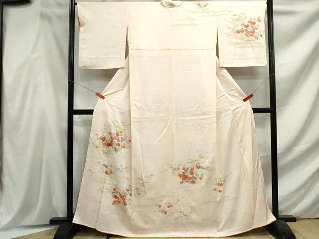 平和屋着物■訪問着　刺繍　草花文　暈し染め　金彩　正絹　逸品　DABF4606qa