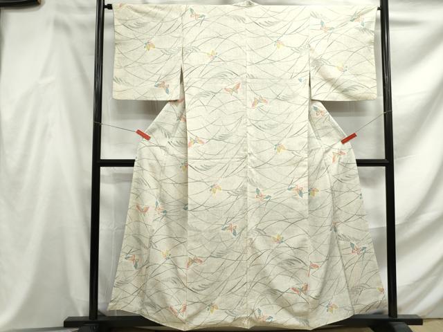 平和屋着物■上質な小紋　舞蝶文　暈し染め　正絹　逸品　DABF4609qa