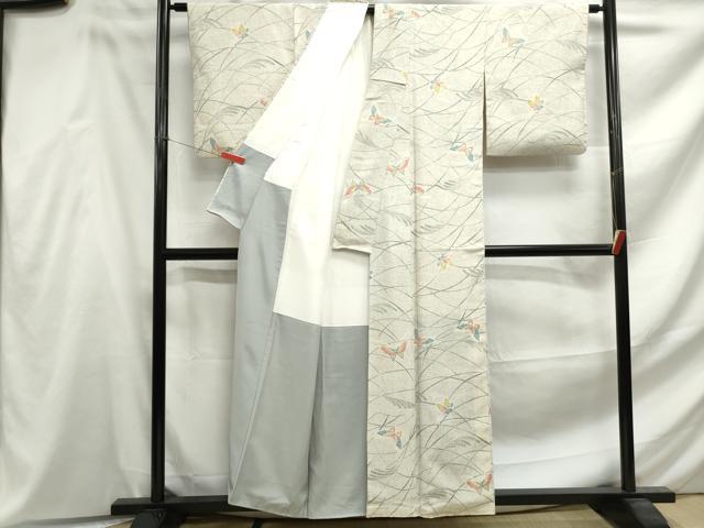 平和屋着物■上質な小紋　舞蝶文　暈し染め　正絹　逸品　DABF4609qa