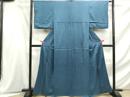 平和屋着物■上質な小紋　菱文　正絹　逸品　DABF4612qa